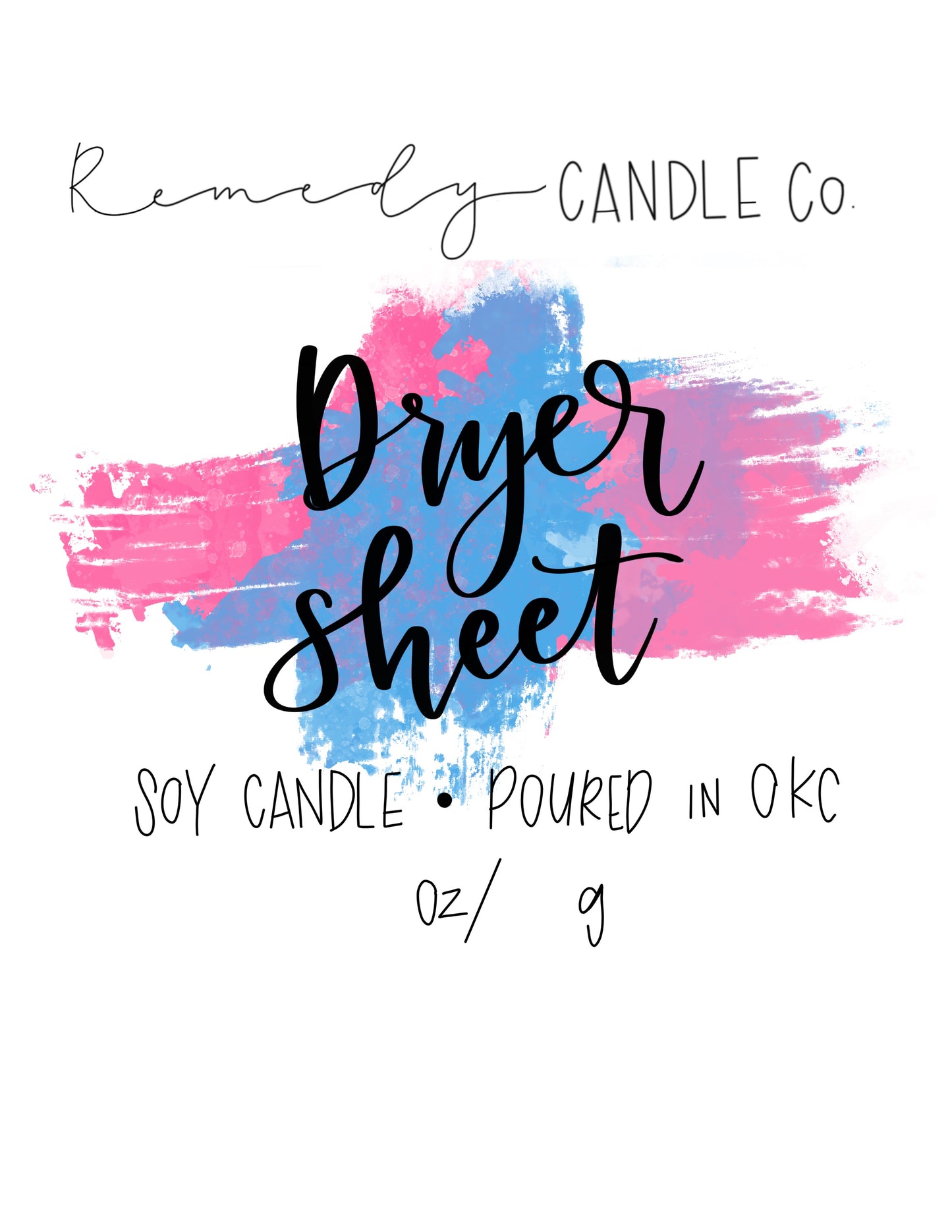 Dryer Sheet Candle XL